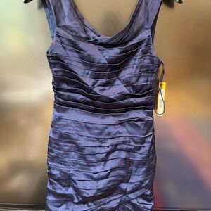 Alice + Olivia Blue Bodycon Mini Dress Cowl Neck
